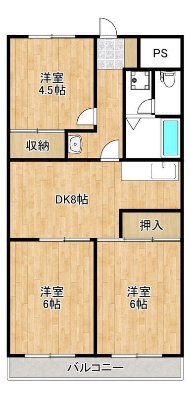 クロシェット松戸 505 間取り図