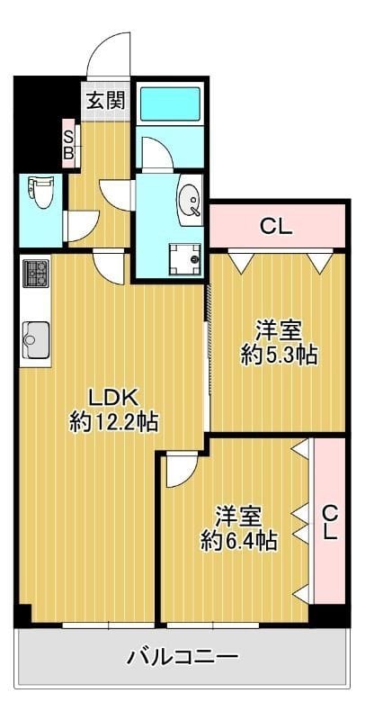 志村坂上パークハイツ 6F 間取り図