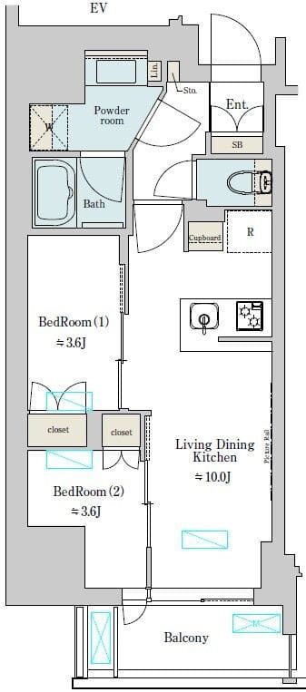 Brillia ist 上野稲荷町 1001 間取り図