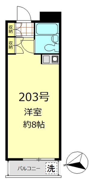 パレロワイヤル弦巻 203 間取り図