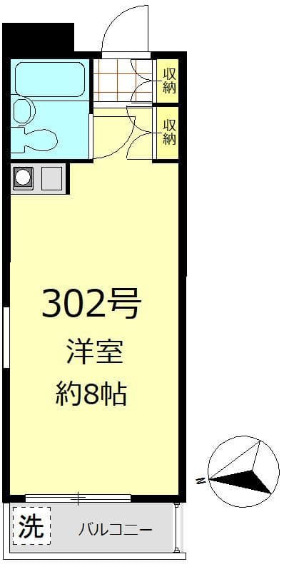 パレロワイヤル弦巻 302 間取り図