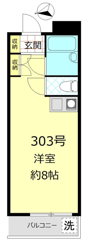 パレロワイヤル弦巻 303 間取り図
