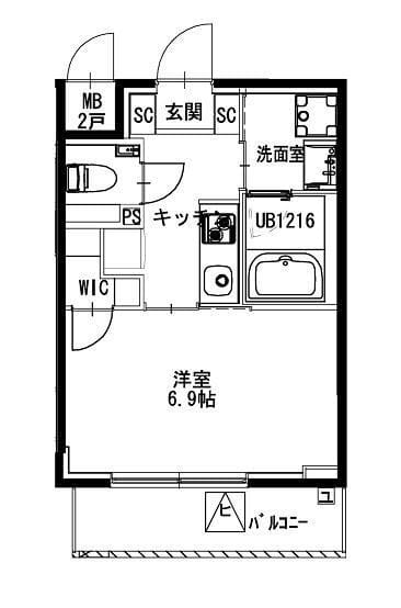 市ヶ谷仲之町ヒルズ クレスト:North棟 405 間取り図