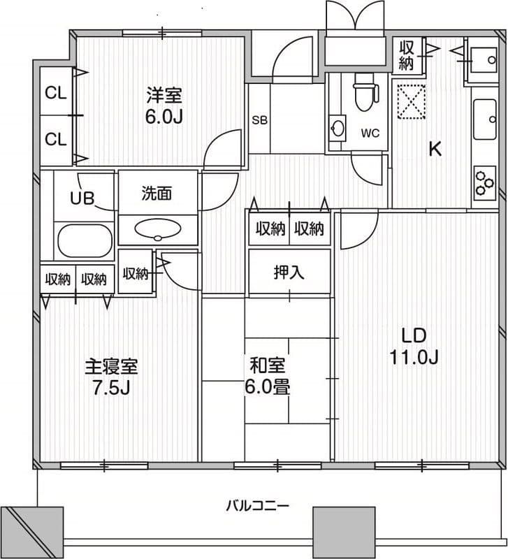 リバーサイド隅田セントラルタワーパレス 2202 間取り図