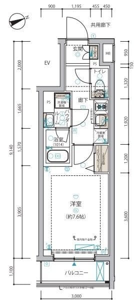 ARCOBALENO HANEDAⅡ 206 間取り図