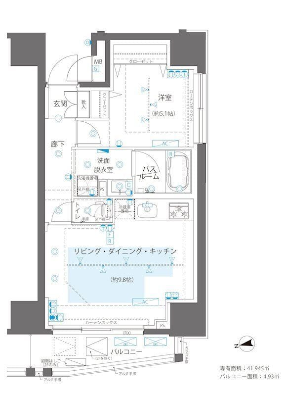 ZOOM浅草WEST 305 間取り図