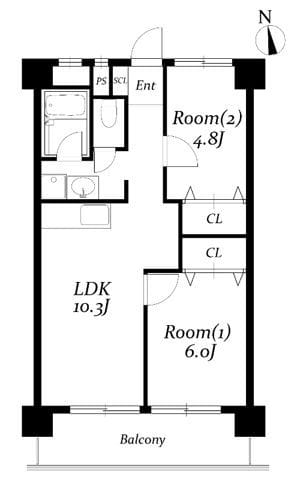 中葛西ハイツ 506 間取り図
