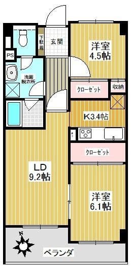 パスレル秀栄 305 間取り図