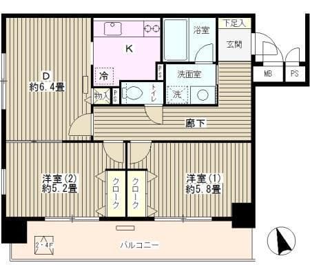 グランス木場公園 202 間取り図