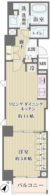 IBIS市ヶ谷 504 間取り図