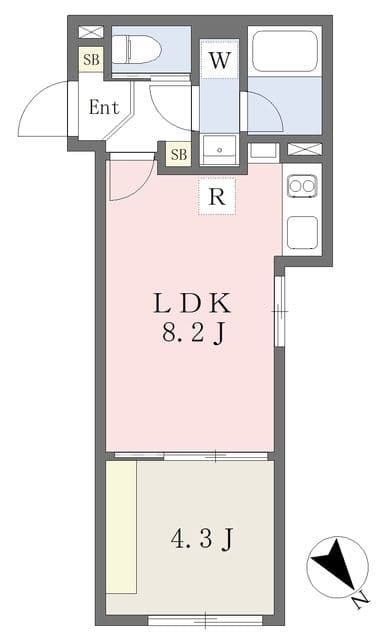 グローリオシェルト高田馬場 201 間取り図