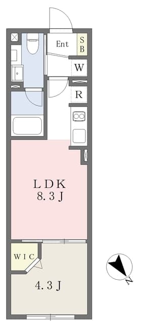 グローリオシェルト高田馬場 303 間取り図