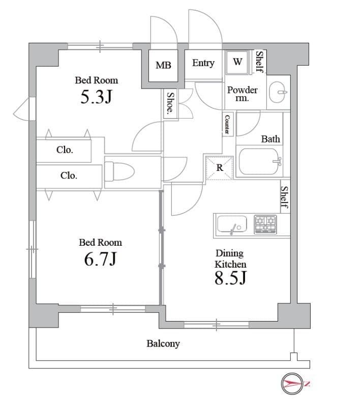 グランパーク町屋 702 間取り図