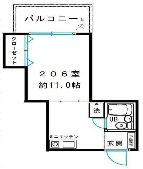 大竹ビル 206 間取り図