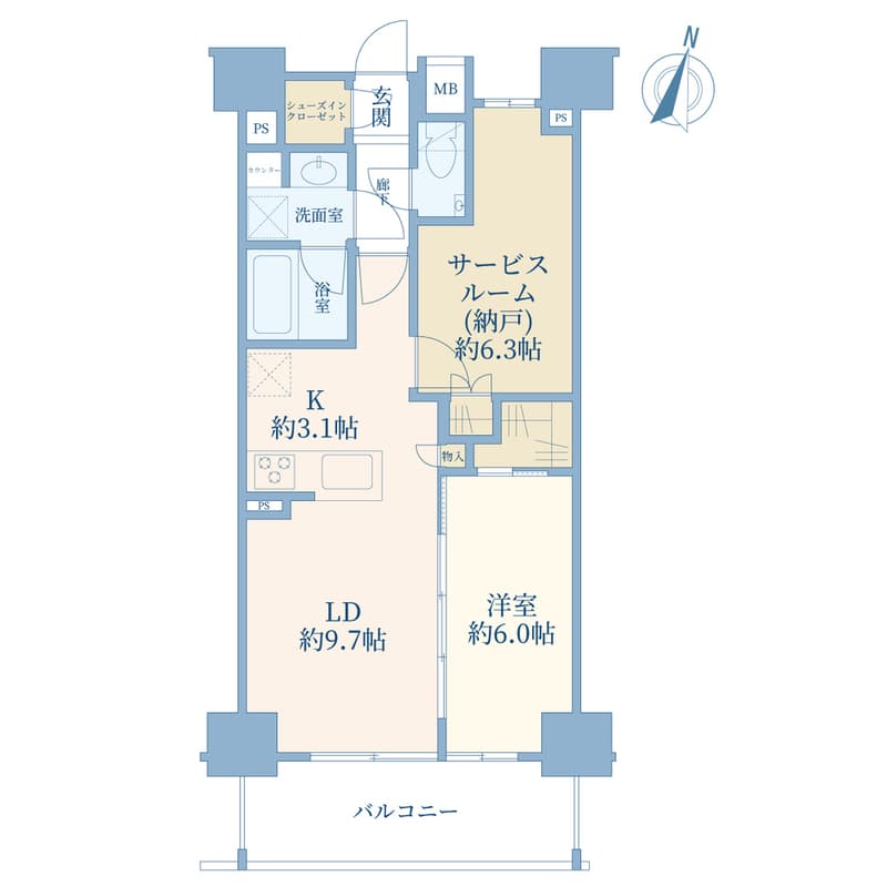 ルフォンリブレ木場 1102 間取り図