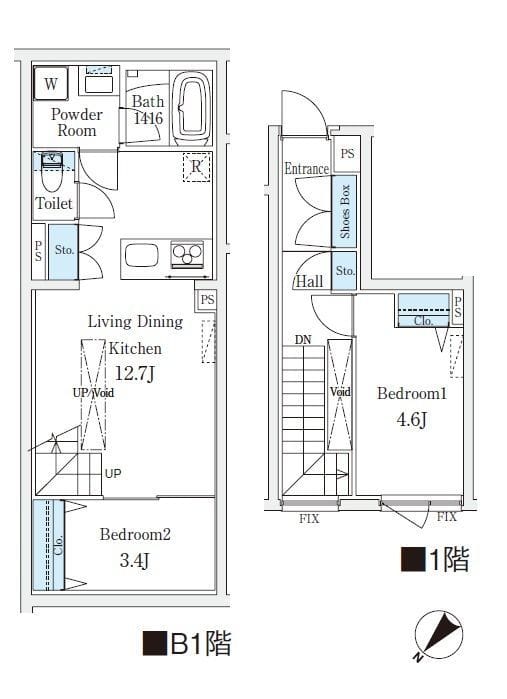 CREATIF学芸大学 102 間取り図