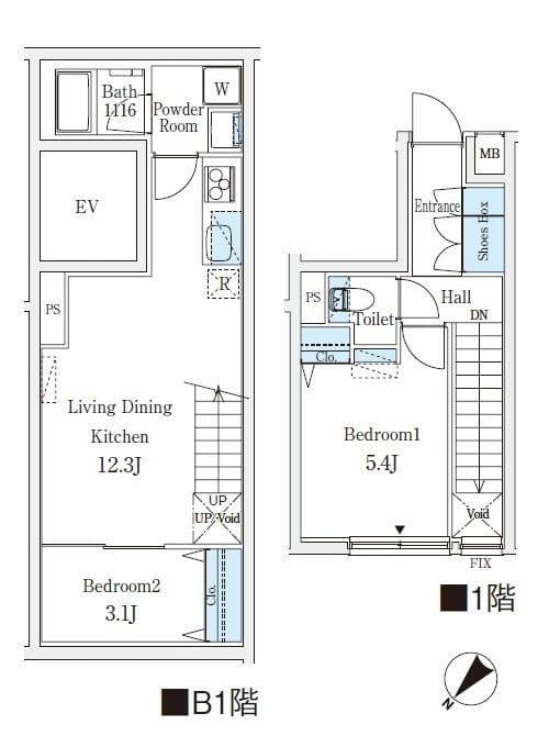 CREATIF学芸大学 103 間取り図