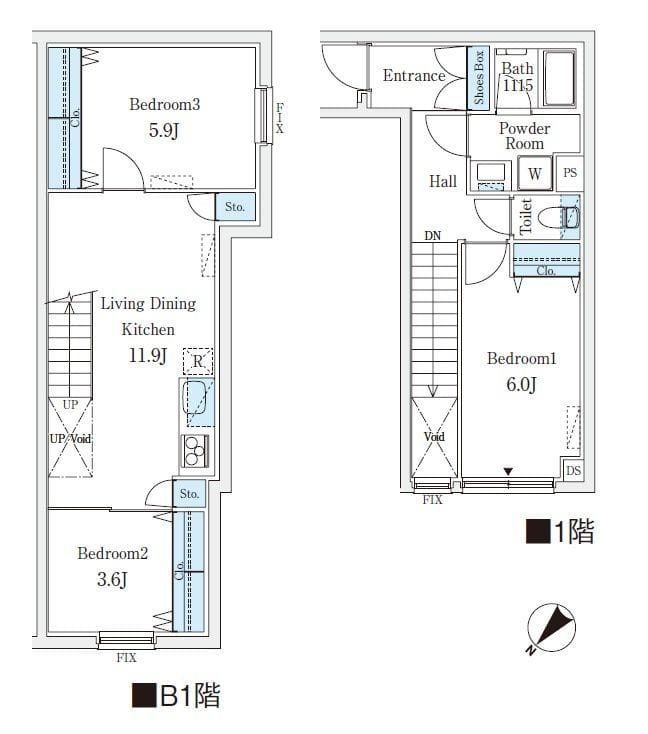 CREATIF学芸大学 106 間取り図