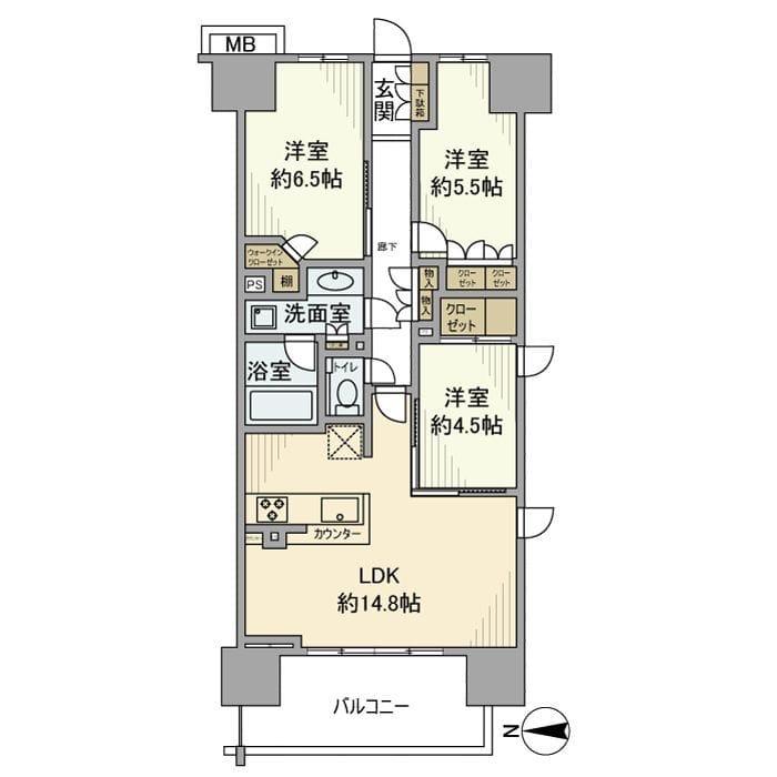 AQUA VISTA 308 間取り図