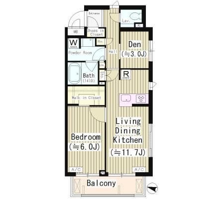 クイーンパレス品川大井 205 間取り図