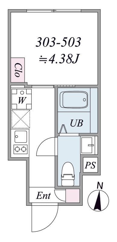 Urban Cube木場 303 間取り図