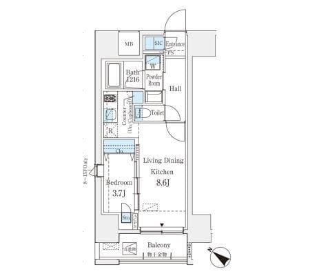 プライムレジデンス渋谷 1202 間取り図