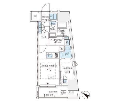 プライムレジデンス渋谷 904 間取り図
