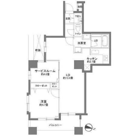 カスタリア本所吾妻橋 802 間取り図