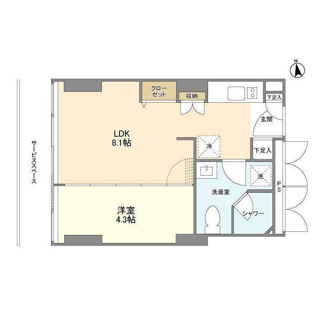 フロンティアレジデンスザタワー品川 1104 間取り図