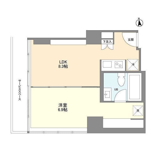 フロンティアレジデンスザタワー品川 1302 間取り図