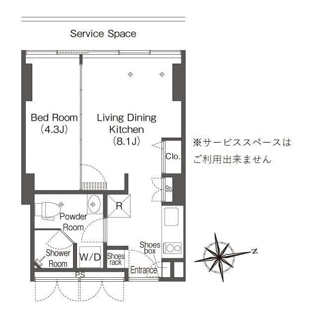 フロンティアレジデンスザタワー品川 1304 間取り図