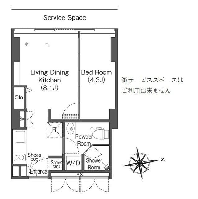 フロンティアレジデンスザタワー品川 1312 間取り図