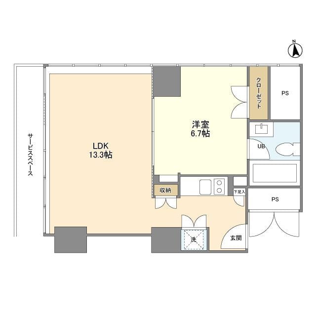 フロンティアレジデンスザタワー品川 1714 間取り図