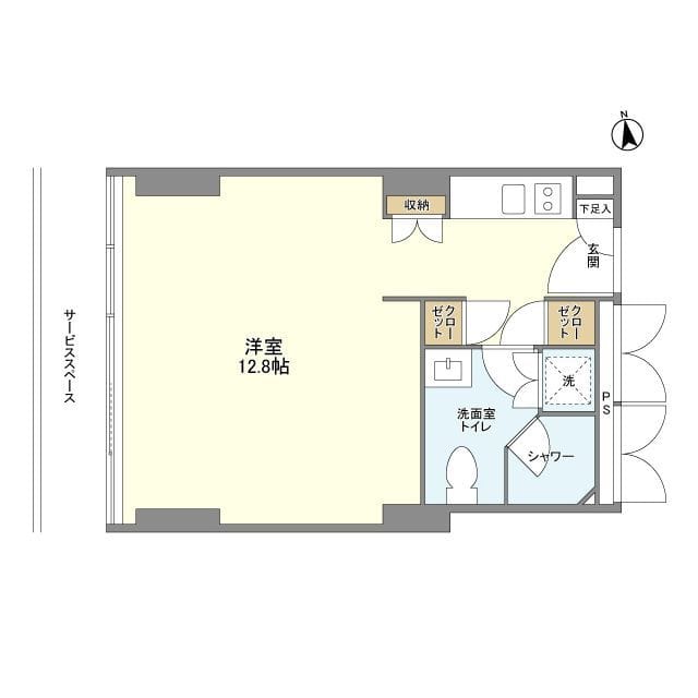 フロンティアレジデンスザタワー品川 1804 間取り図