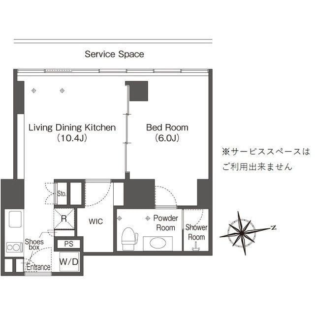 フロンティアレジデンスザタワー品川 2107 間取り図