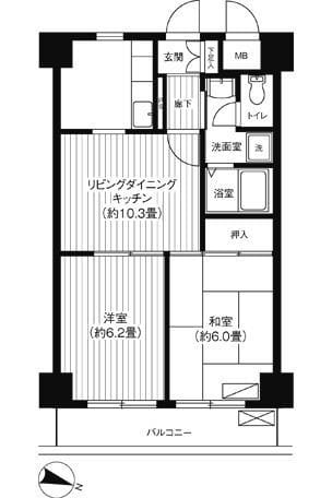 スカイフォーラム小岩 1005 間取り図