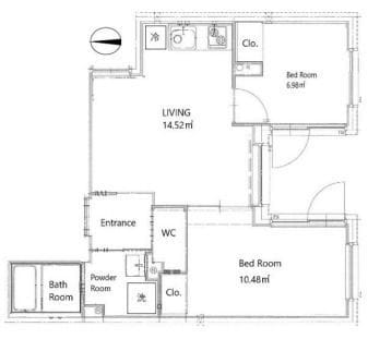 ガーデニア旗の台 EAST 303 間取り図