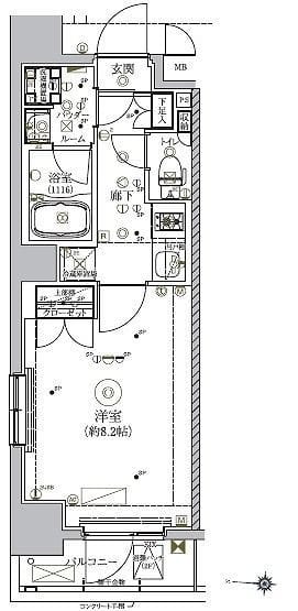RELUXIA本所吾妻橋Ⅱ 802 間取り図