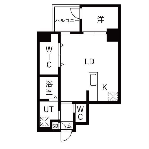 リテラス上野入谷 604 間取り図
