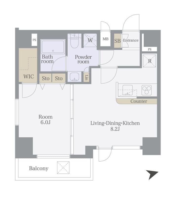 REALIZE浅草 203 間取り図