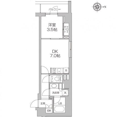 レジディア高円寺 0207 間取り図