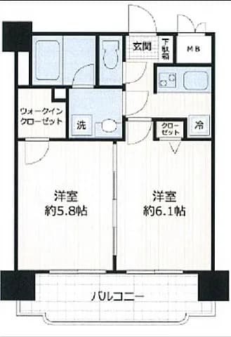 グリフィン横浜・ベイグランデ弐番館 402 間取り図