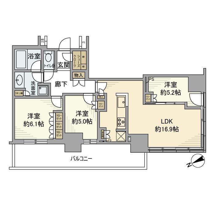 プラウドタワー小岩フロント 1501 間取り図