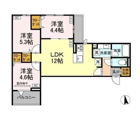 セレスティア岡本 202 間取り図