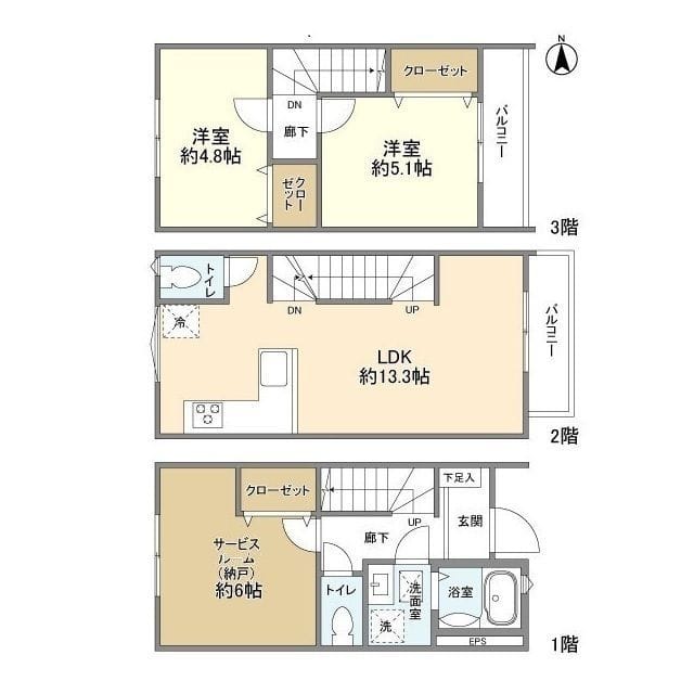 KoletTerrace原木中山#07 16.7万円/入力なし/なし 間取り図