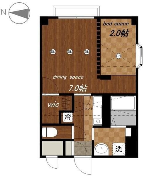 ハーツロケーション 2H 間取り図