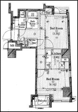 Le-lion牛込柳町 203 間取り図