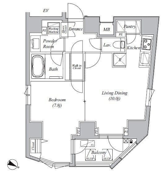 Casa Splendido La plus 元赤坂 901 間取り図