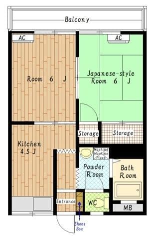 KAハイムC棟 203 間取り図