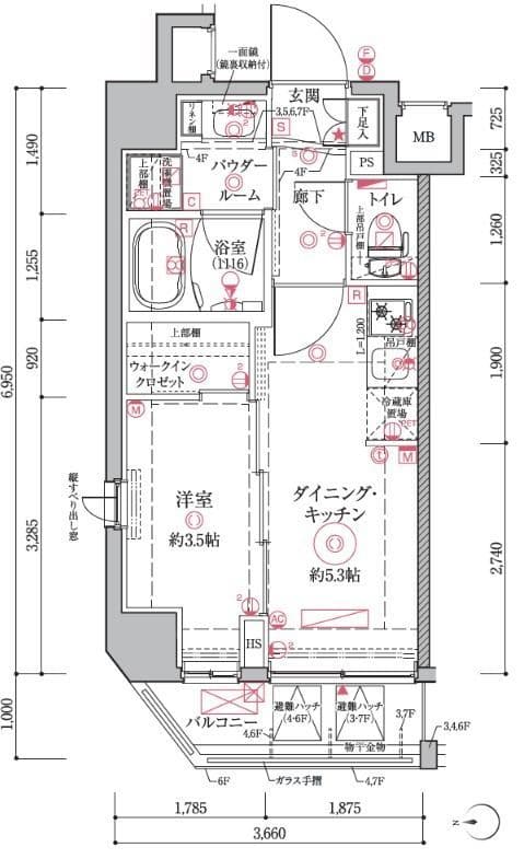 クレイシアIDZ祐天寺 305 間取り図